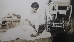 Daisy with her first child. Photo courtesy Lois Wade.
