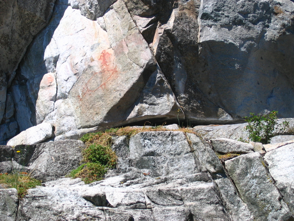 Among my favorite pictograph sites in the Discovery Islands are on the stunning vertical rock face at the narrow entrance to Gorge Harbour on Cortes Island.